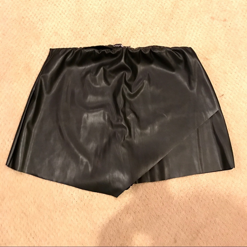 Pleather Mini Skort